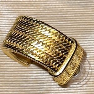 Vintage Givenchy Signature Logo Half Hoop Earrings Gold Plated Haute Couture